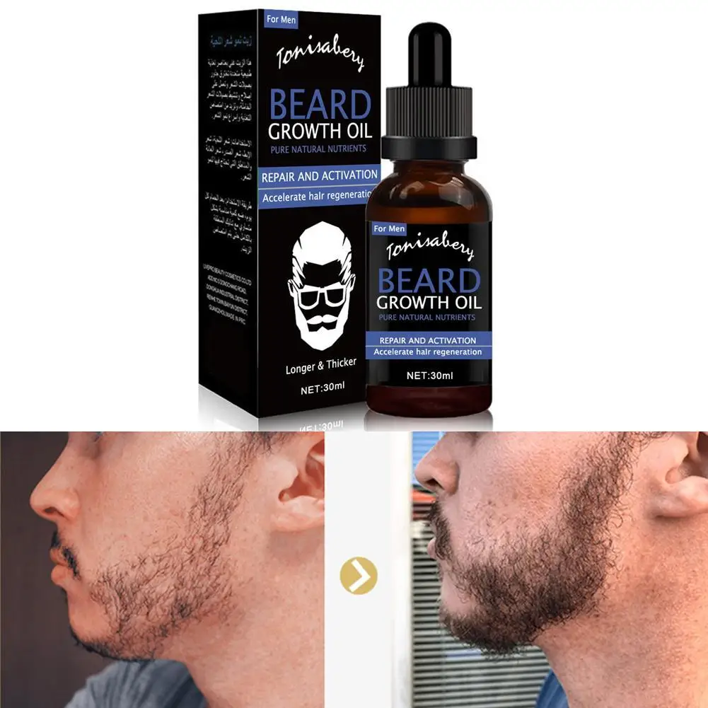

Growth Beard Oil Grow Beard Thicker & More Full Thicken Care For Men Beard Grooming Beard Beard Hair Oil Treatment E3I2
