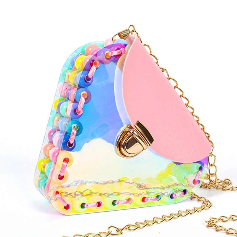 

1 Set Colorful Assembled Beaded Crossbody Bag DIY Material Kit Handmade Art Crafts Accessories Children Early Educational GXMB