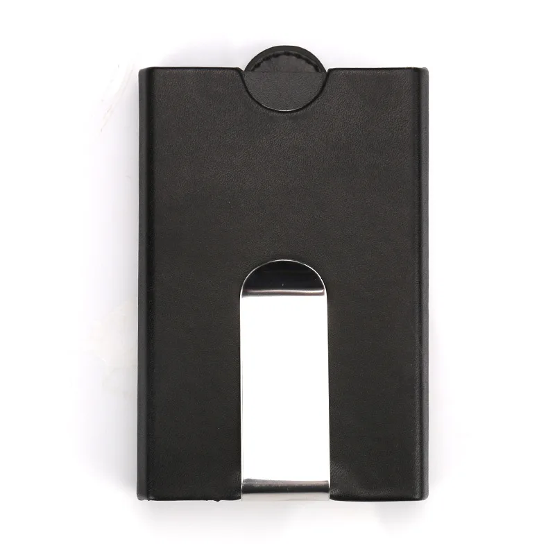 

Men's Card holder RFID Pull-out Anti-theft credit card box Aluminum Wallet Credit Card Aluminum card case Metal Push steel clip