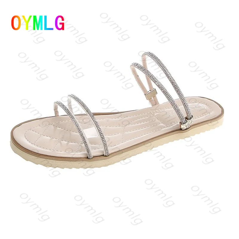 

Size 35-44 women's shoes girl's heart sandal sweet Rhinestone student's slippers two in one sandal girl