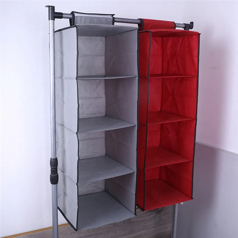 

4 Tier Hanging Wardrobe Organizer Clothes Storage Home Storage Tool hanging organiser accessory for your wardrobe