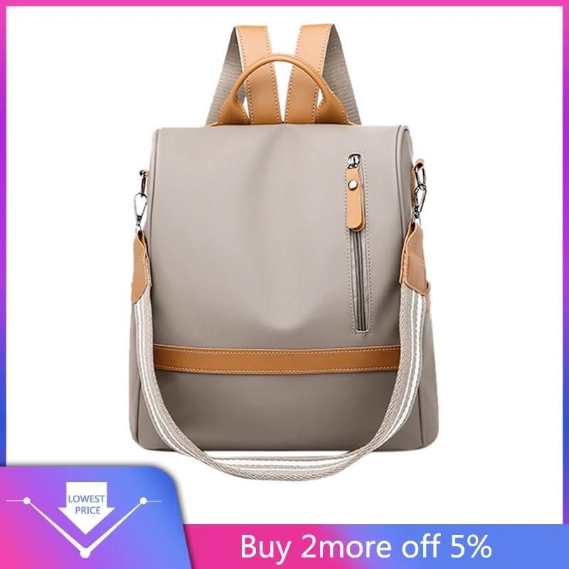 2019 Новый Модный женский Многофункциональный нейлоновый однотонный рюкзак на