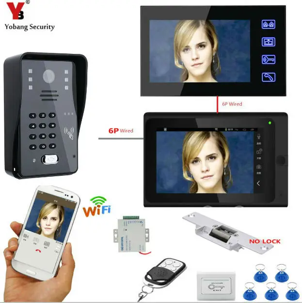 Беспроводной дверной звонок YobangSecurity видеозвонок с Wi Fi и RFID паролем ночная