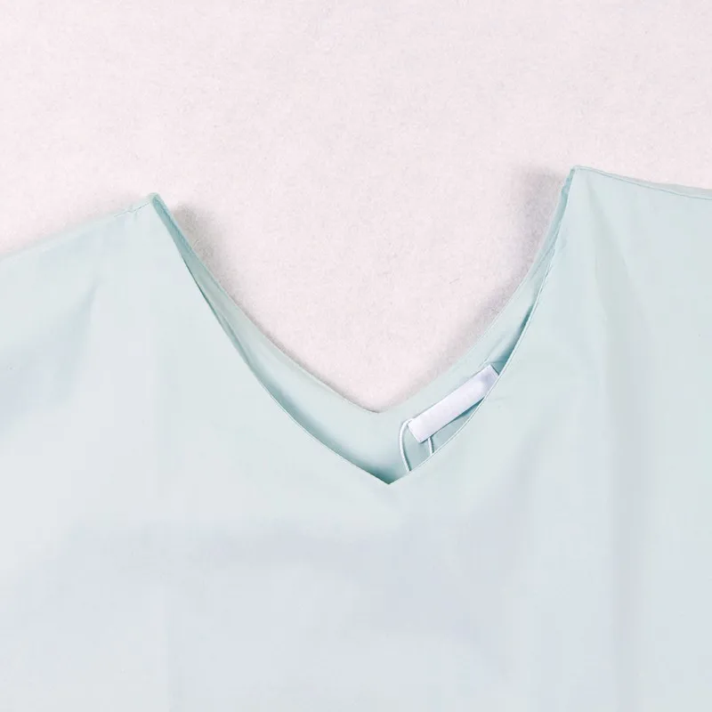 

CHICEVER patchwork elegant women's blouses v neck short sleeve ruffles casual loose minimalist shirts female fashion new clothes