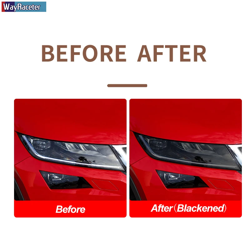 

2 Pcs Car Headlight Protective Film Front Light Transparent Smoked Black TPU Sticker For Skoda Kodiaq 2016-On RS Accessories
