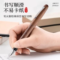jinhao high quality luxury wood fountain pen standard metal iraurita 0 7mm fine nib calligraphy ink pens for office writing