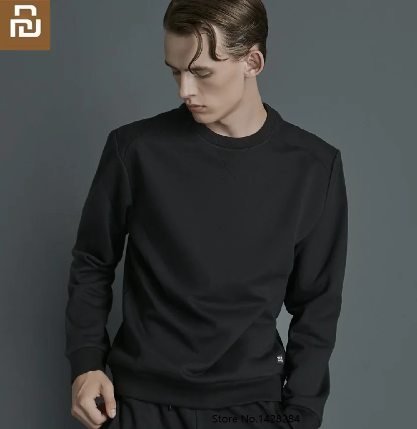 Youpin Классический Мужской флисовый свитер с круглым вырезом мягкий свободный