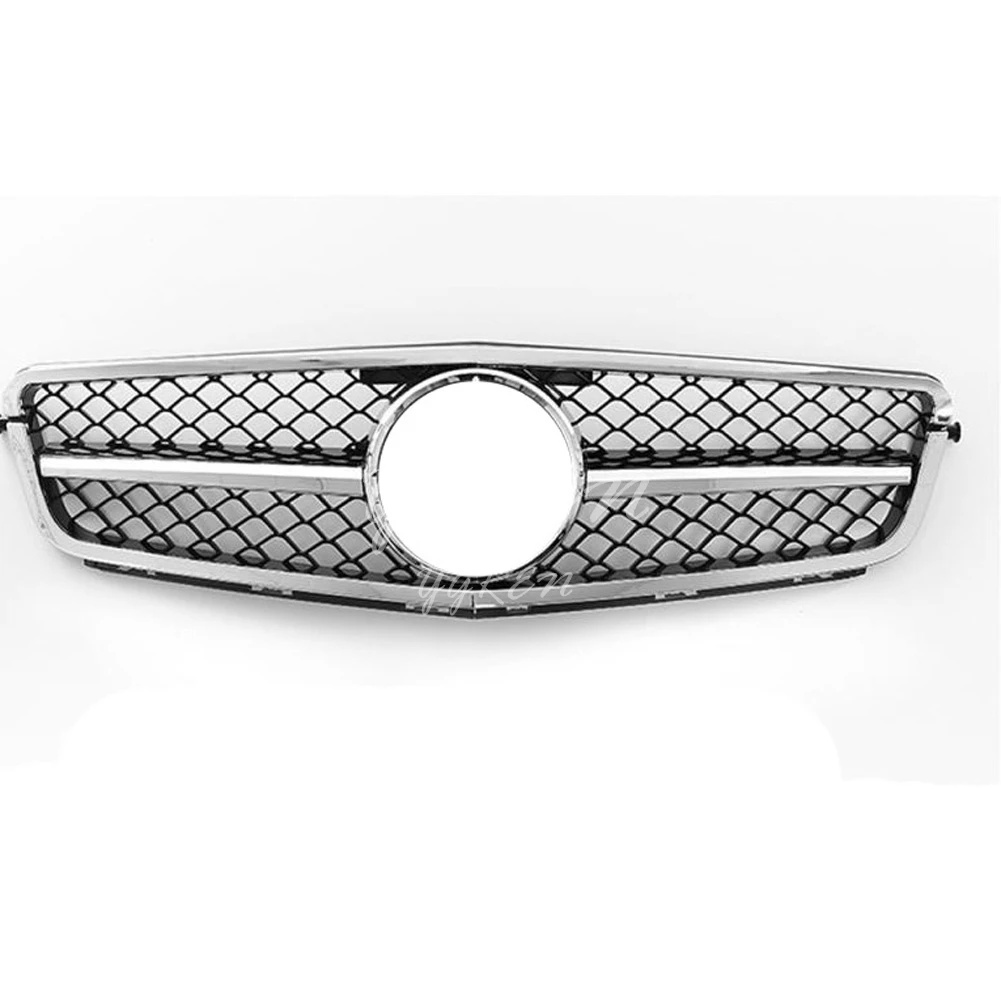AMG Chrome Подходит для Mercedes Benz W204 2008 2009 2010 2011 2012 2013 C класс Передняя решетка черный серебристый - Цвет: AMG Chrome