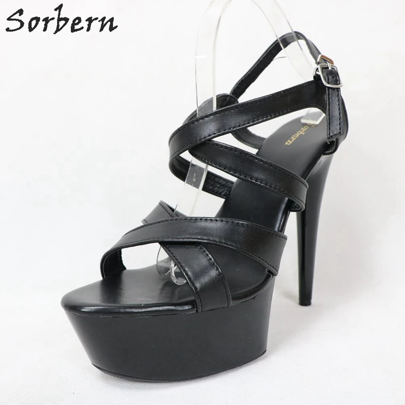 Женские дизайнерские босоножки Sorbern на платформе и высоком каблуке 15 см с