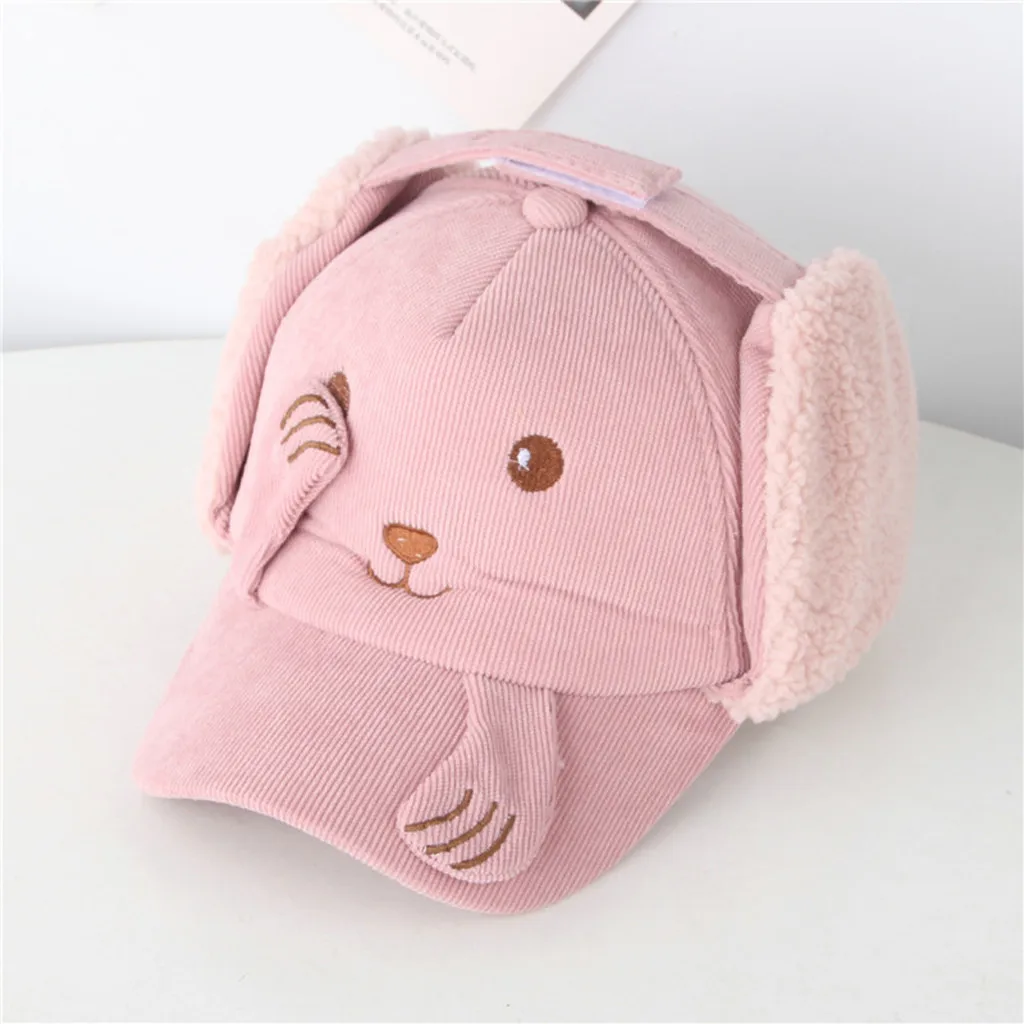 Симпатичная модная детская бейсбольная кепка бархатная защита для ушей теплая