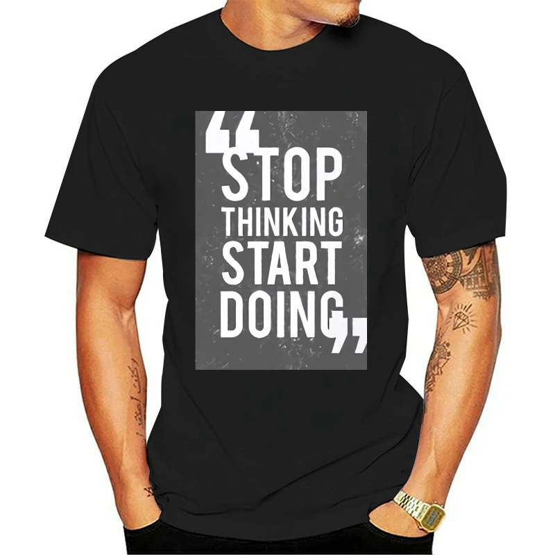 

Cool Stop Thinking Start Doing Print Men's Casual Fashion T Shirt