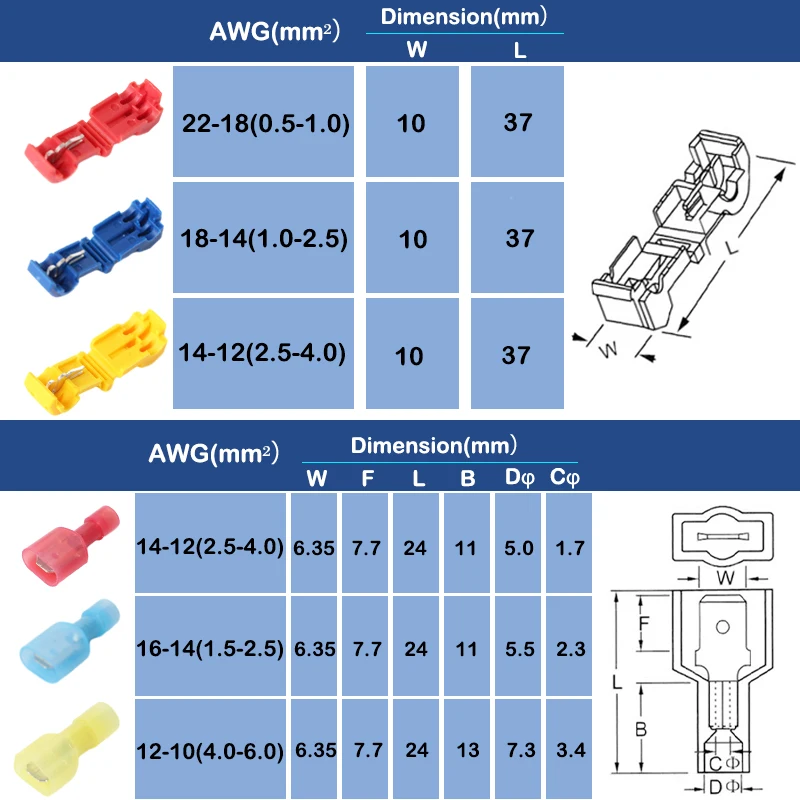 

Quick Electrical Cable Connectors Snap Splice Lock Wire Terminal Crimp Wire Connector Waterproof Electric Connector