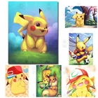 5D алмазная живопись сделай сам, картины Пикачу, вышивка крестиком, полная квадратная Круглая Мозаика, алмазная вышивка, домашний декор, подарок ручной работы