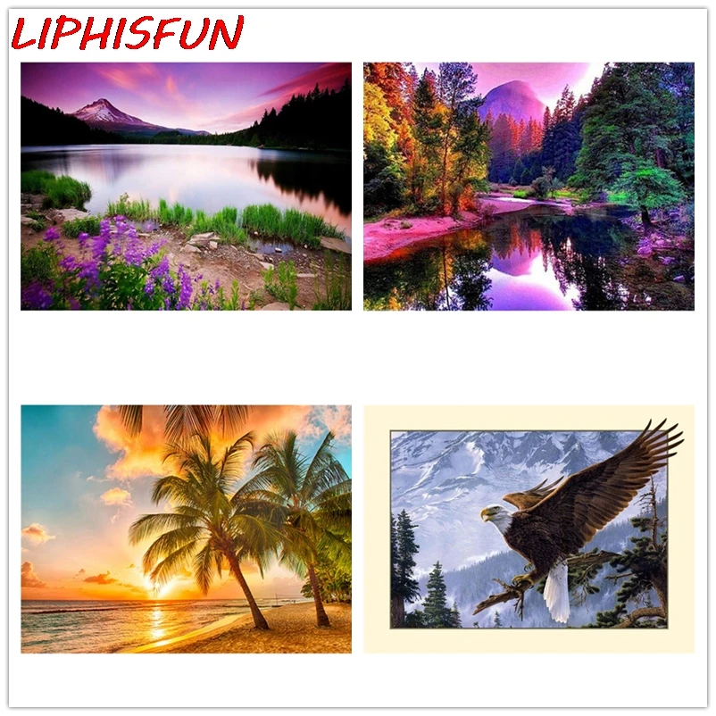 LIPHISFUN 5D DIY Алмазная картина животные Орел вышивка крестом природа красивый пейзаж