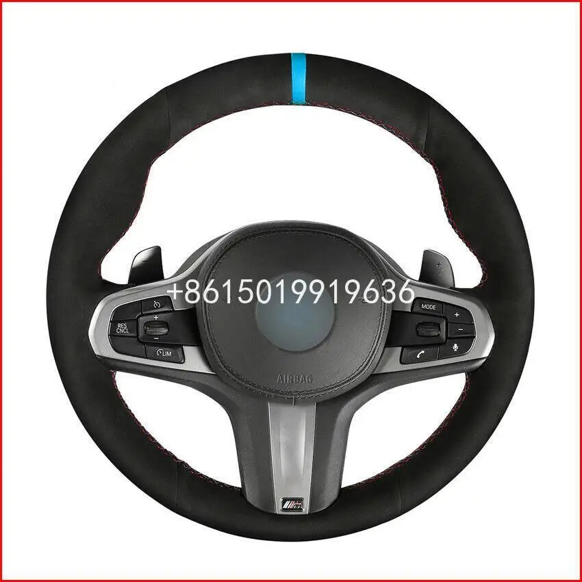 Top Leather Car Steering Wheel Hand-stitch on Wrap Cover For BMW M Sport G30 G31 G32 G20 G21 | Автомобили и мотоциклы