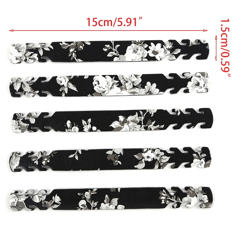 

5Pcs Floral Mask Strap Extender Holder Faux Leather Adjustable Ear Protector
