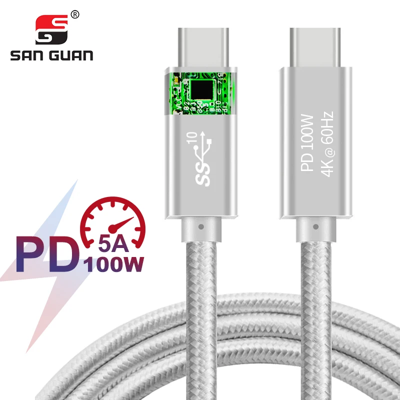 6.6ft USB 3 1 C Type 2m USBC Кабель Gen2 шнур 10 Гб 100W5A IF сертифицирован для Macbook P20 S10 совместимый