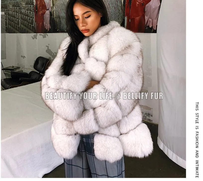 Идеальная красивая зимняя верхняя одежда из натурального Лисьего меха роскошные