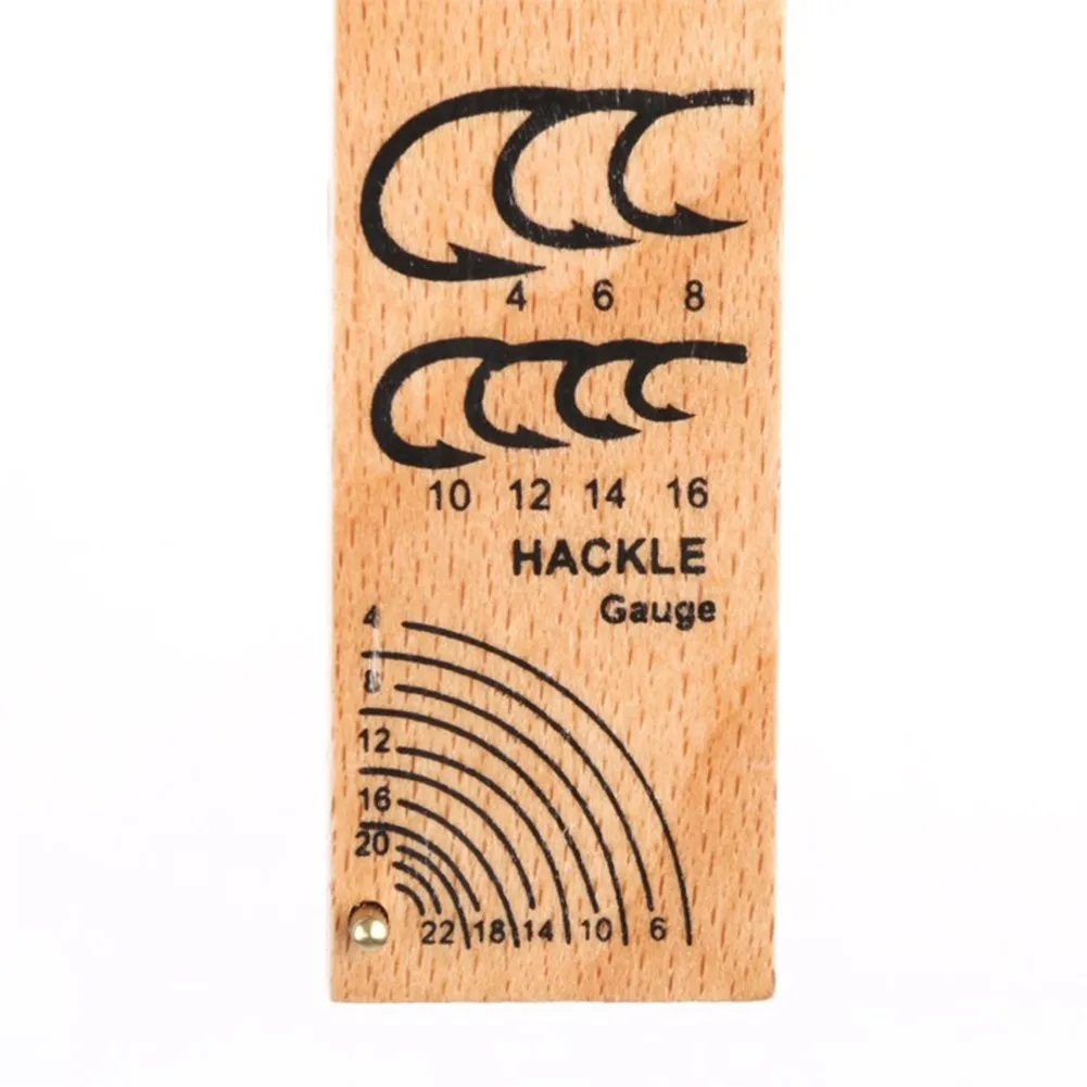 

Hook And Hackle Gauge Fly Tying Tool Fishing Accessories Wood Measuring Tool 4-22 Hackles 4-16 Hook Sizes Tackle Iscas Pesca