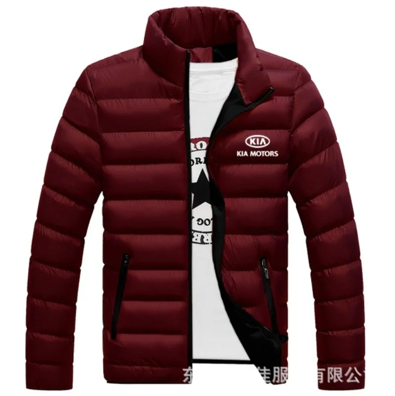 

High Quality New KIA Winter Jackets Parka Men Autumn Winter Warm Outwear Brand Slim Mens Coats Casual Windbreaker Quilted Jacket