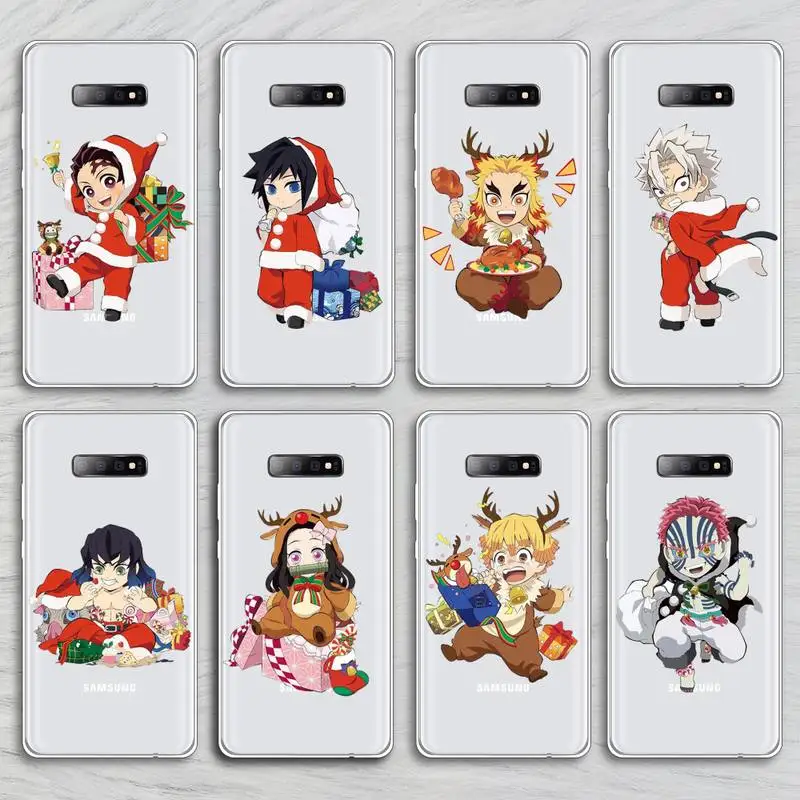 

Demon Slayer Christmas lovely Phone Case Transparent for Samsung A71 S9 10 20 HUAWEI p30 40 honor 10i 8x xiaomi note 8 Pro 10t11