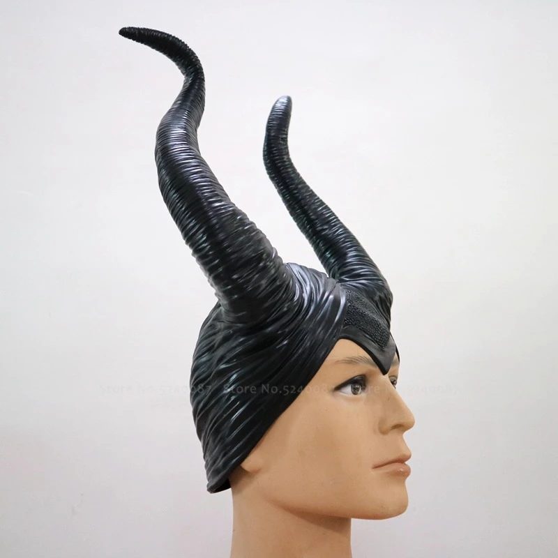 Женский и мужской головной убор с латексным рогом на Хеллоуин кепка капюшоном