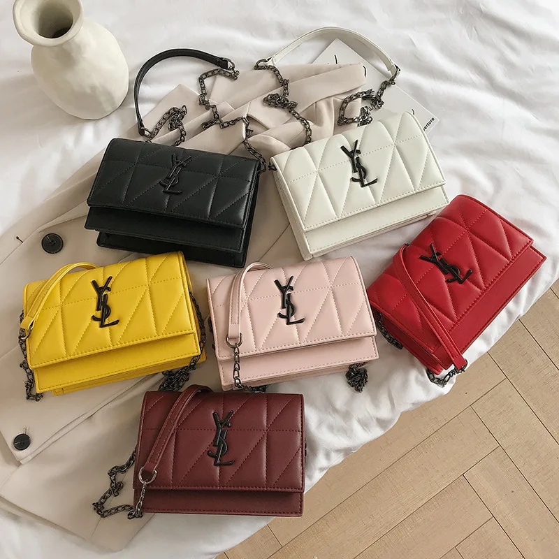 

Texture yangshulin Lingge chain bag women's bag 2020 new Korean women's single shoulder bag simple cross small square bag