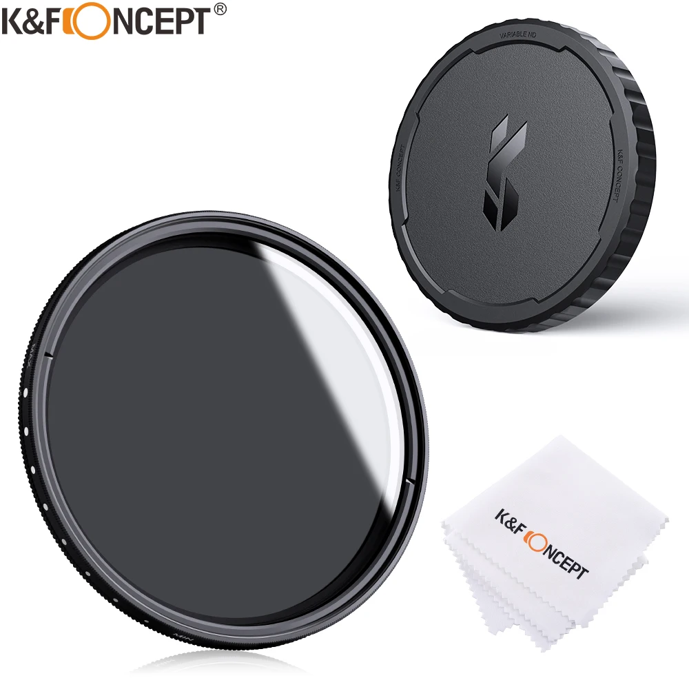 

K&F Concept ND2 to ND400 ND Lens Filter Fader Neutral Density Variable with Lens Cap and Cleaning Cloth 67mm 72mm 77mm 82mm