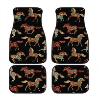 jun teng retro color horse pattern design anti dirty wear resistant rubber material 42pcs pack unisex full set car foot mat