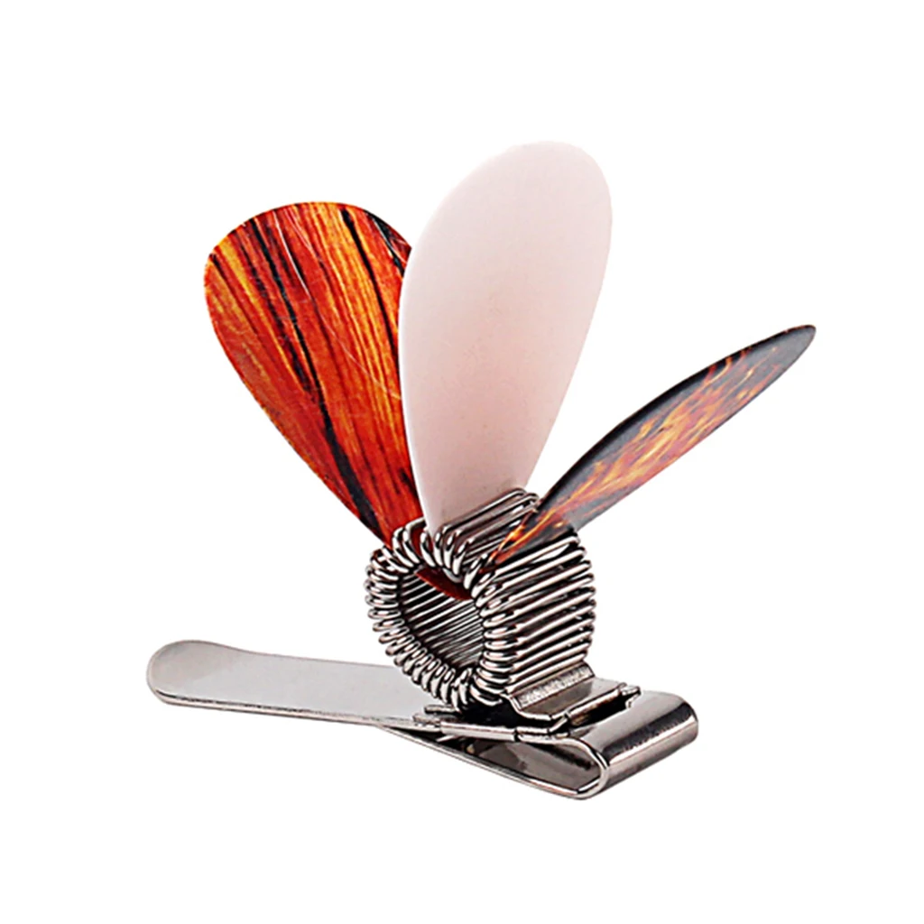 

Guitar Picks Holder Clip Metal Acoustic Guitar Pick Clip With 3pcs Picks Set