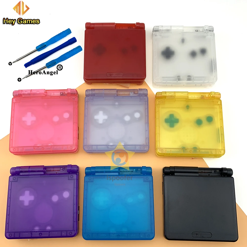 Прозрачный белый фиолетовый черный красный корпус для GameBoy Advance SP GBA чехол консоли