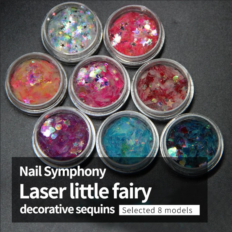 Нерегулярные звезды круглые 3D узоры для ногтей с блестками украшения хлопья