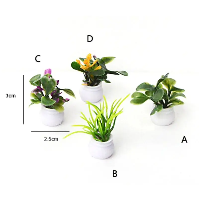 

Set of 7 Dollhouse Miniature Pot Flowers Landscape DIY Sand Table Plant Model