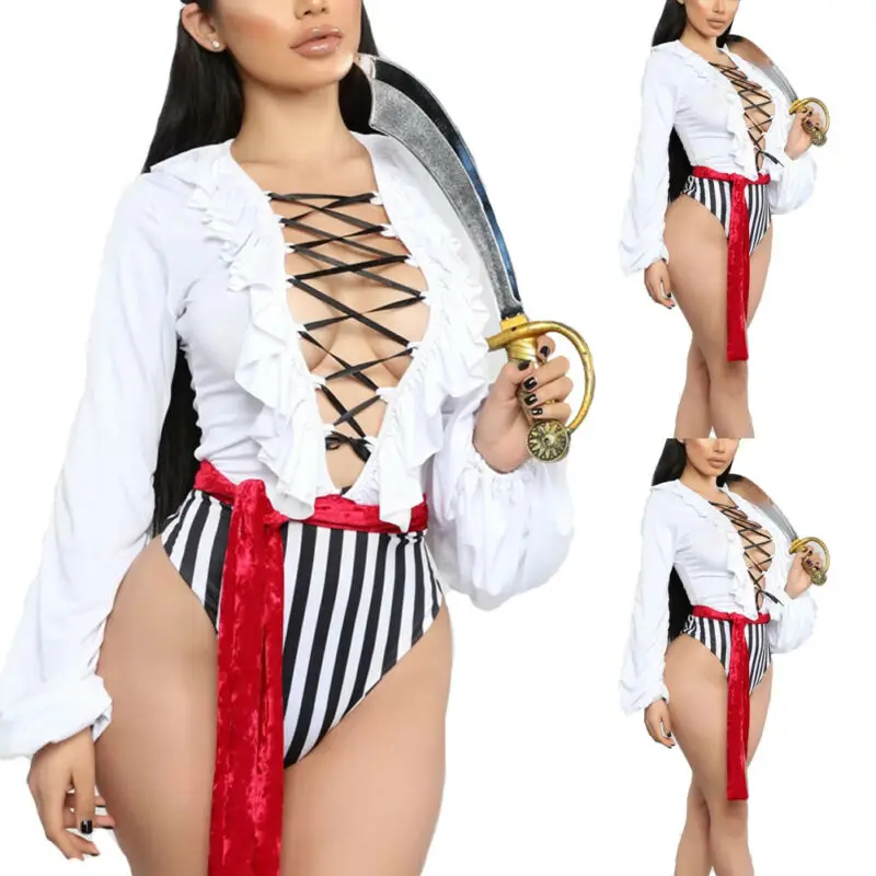 Новинка женское сексуальное Полосатое боди с длинным рукавом обтягивающее трико