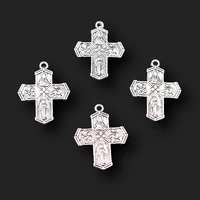 30pcs silver plated catholic virgin holy sonholy spirit cross pendant diy charm necklace bracelet jewelry crafts making m625