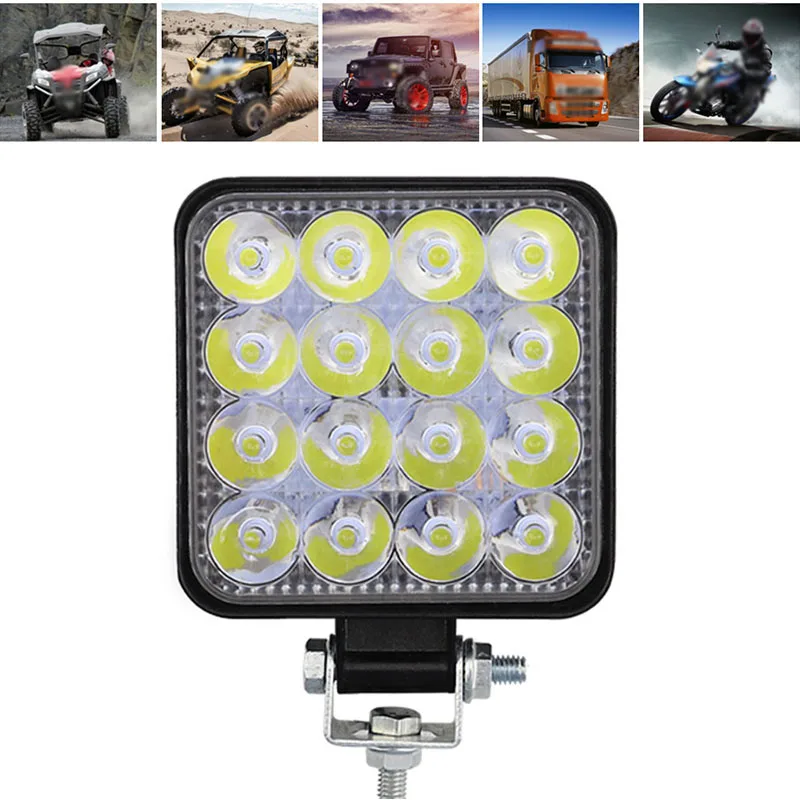 

1000LM Car working lights 16 LED Parts 48W Waterproof IP67 Accessory Bar Bracket