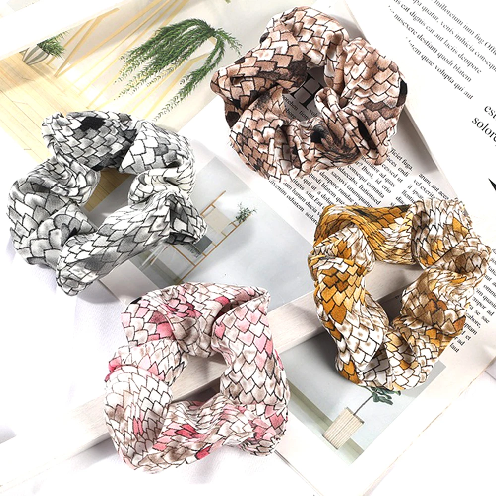 Женская резинка для волос со змеиным принтом эластичная хвоста головная повязка
