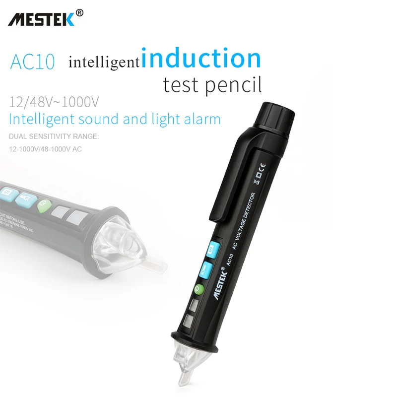 Non-contact AC Voltage Detector Tester Meter 12V-1000v Pen Style Electric Indicator LED Outlet Dectetor Sensor | Инструменты