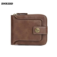 2021 men wallet vintage zipper genuine leather brand wallet with coin pocket male clutch bag long coin purse cartera hombre