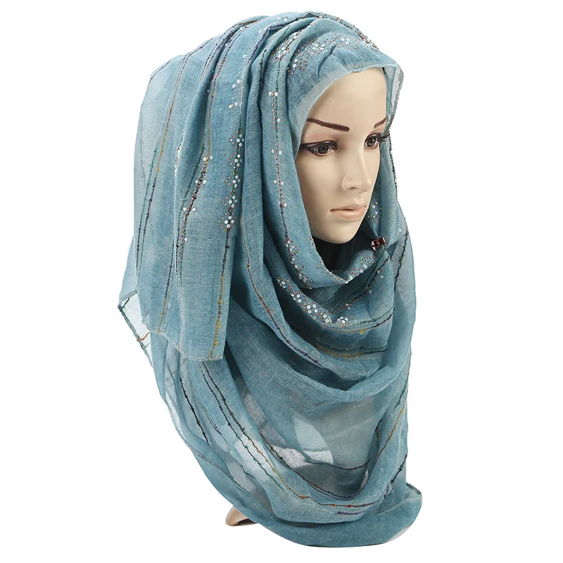 75*180 см шифоновое женское длинное Hijab шарф Мусульманский женский Хиджаб Шапки