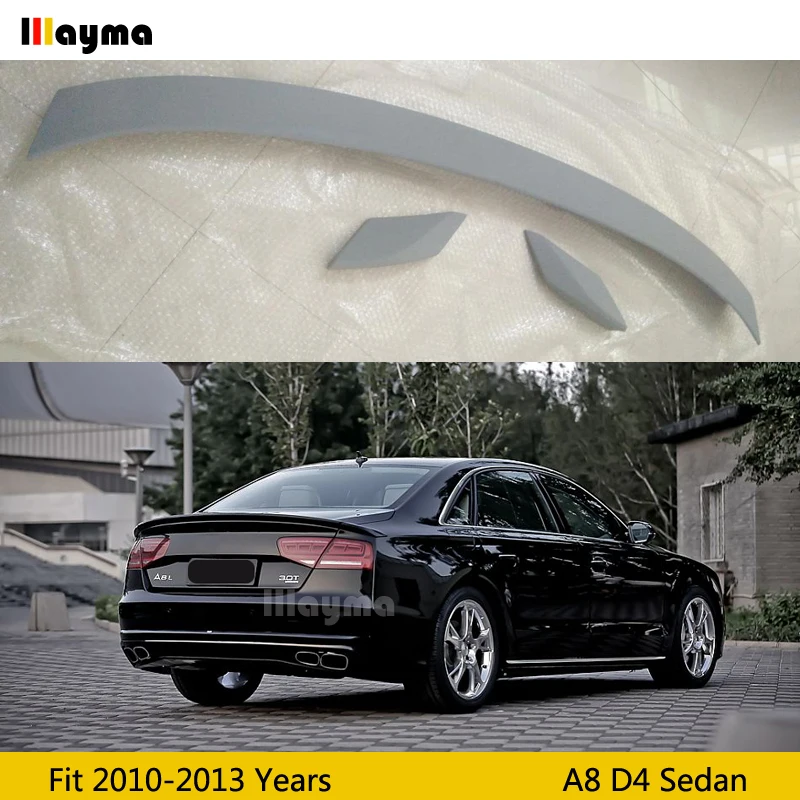 Задний спойлер на багажник из стекловолокна ABT для AUDI A8 D4 2010 2011 2012 2013 года