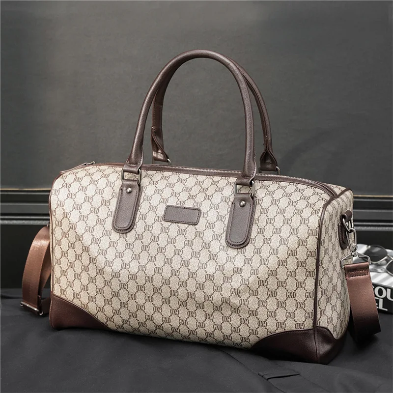 

Men Travel Bag Large Capacity Men's Handbags Plaid Designer Travel Totes Carry on Luggage Bag Business Overnight Duffle Bags