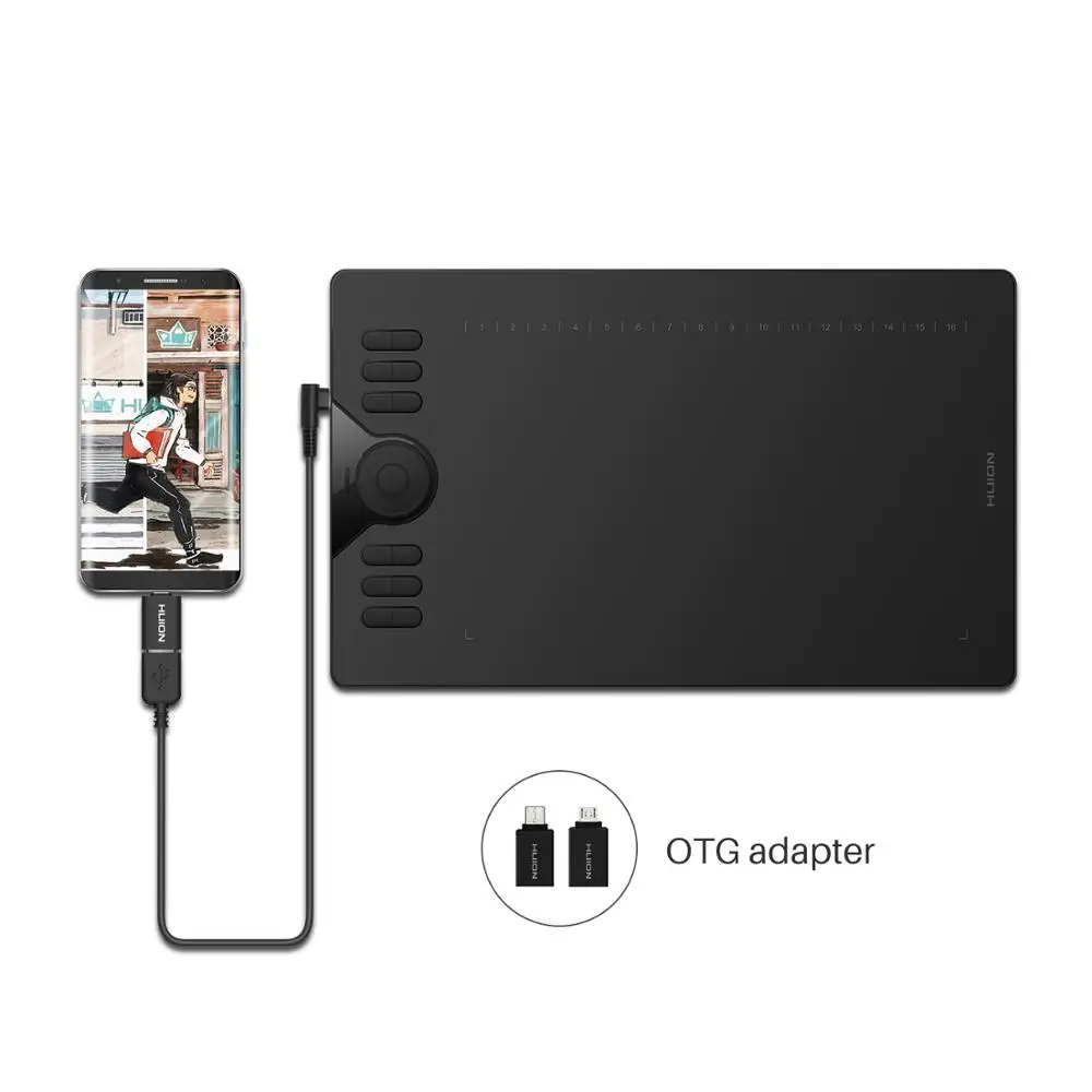 Графический планшет Huion Newest HS610 10x6 дюймов цифровой для рисования с безбатарейным