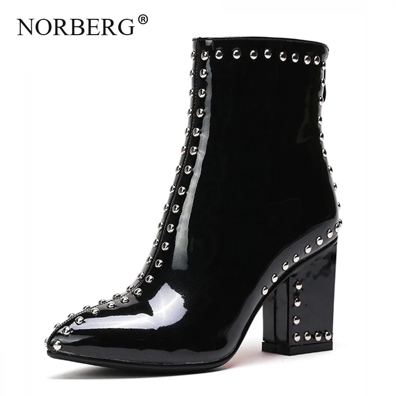 

Новинка осени 2019, женские ботинки, лидер продаж, кожаные брендовые ботинки с острым носком на среднем каблуке, женские мотоциклетные ботинк...