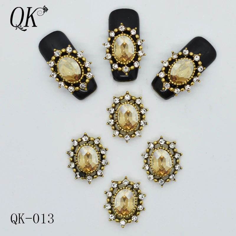 QK-013 10 шт./лот сплав гвозди очарование хрустальные бриллианты СТРАЗА под камень дизайн ногтей украшения ювелирные изделия аксессуары Стразы Новое поступление - Цвет: QK-013