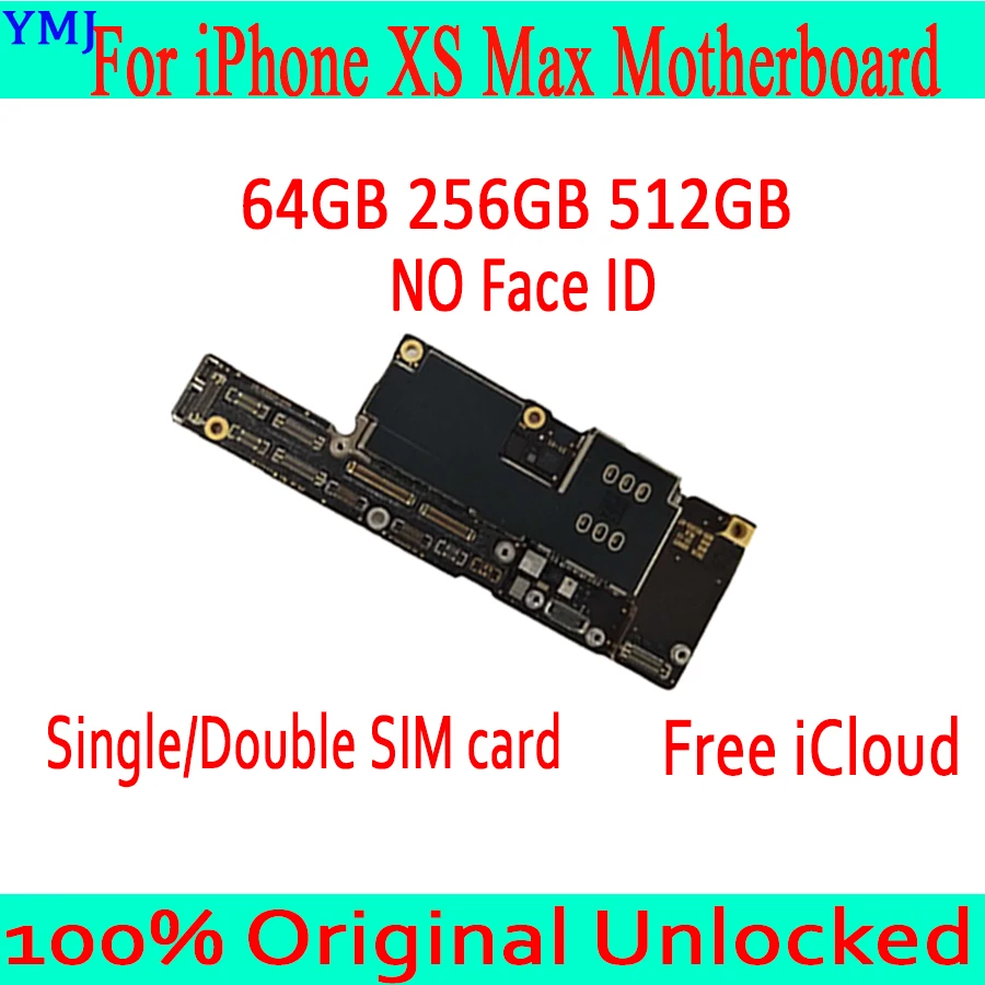 

Original Unlocked Motherboard For iPhone XS Max Mainboard 64GB 256GB 512GB With full chips tested Logic Board with/no Face ID