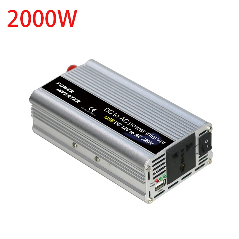 

2000/150W Portable Car Power Inverter Charger DC 12V To AC 110/220V/230V Auto Charger Converter Adapter Modified Sine Wave