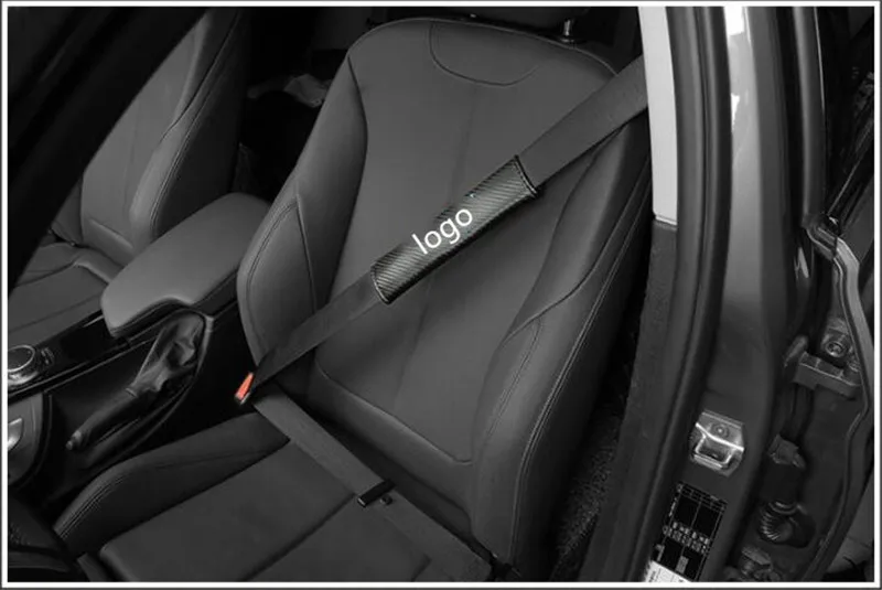 2 шт./пара вышитый логотип накладка на ремень безопасности подкадка плечо черный