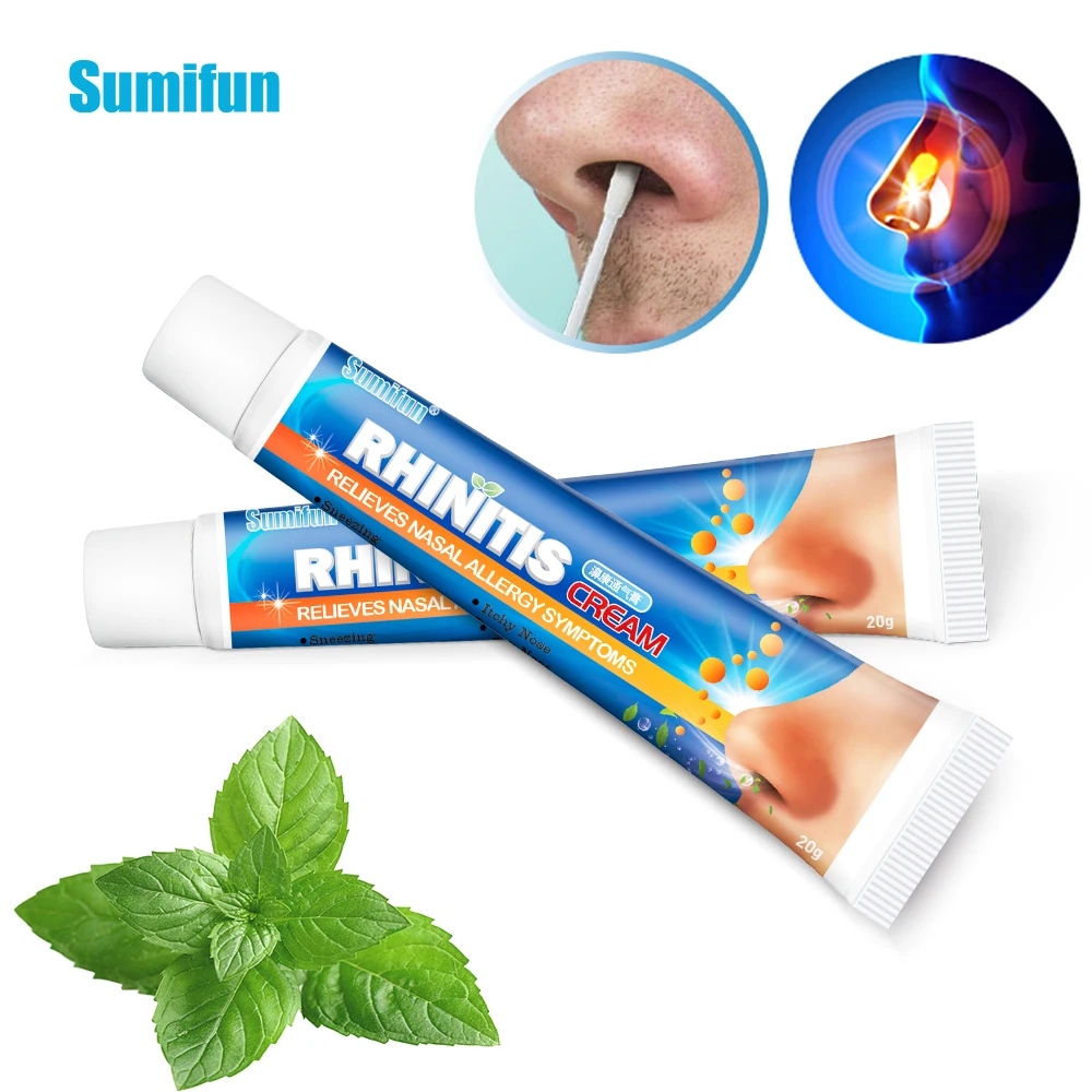 

1pcs Rhinitis Ointment Sinusitis Cream Mint Nasal Antibacterial Plaster For Relieve Itching Sneezing Runny Nose Nasal Congestion