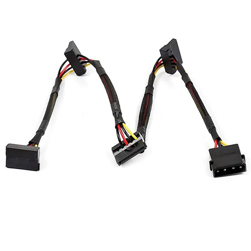 Кабель распределителя питания Molex 4 pin на 2 3 SATA кабель переходник 90 градусов